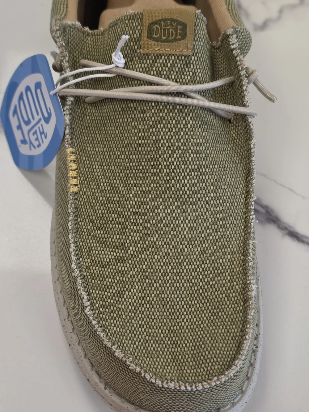 Hey Dude Mens Olive Green Slip-On Sneaker